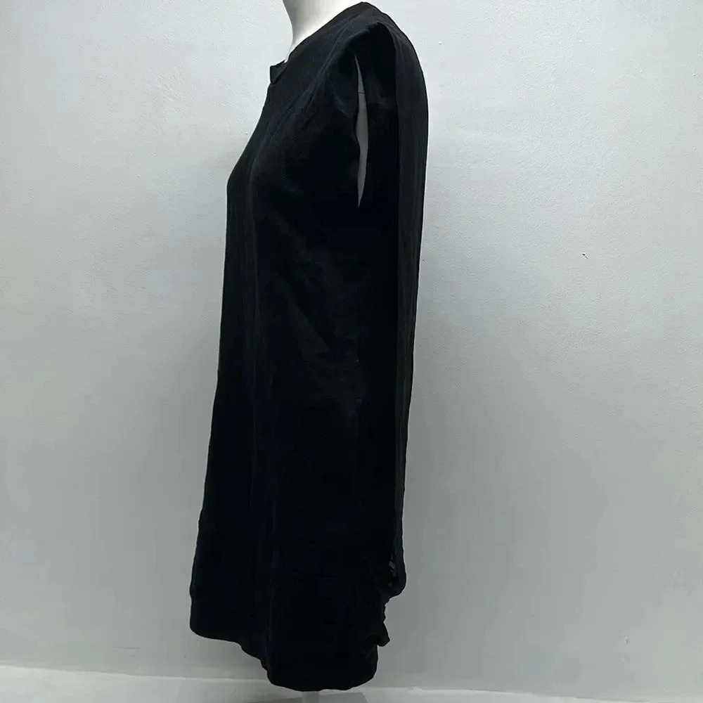 All Saints Amatee Sweatshirt Dress Sleeveless Midi Semi Sheer Black Us Size 2 - Picture 8 of 11